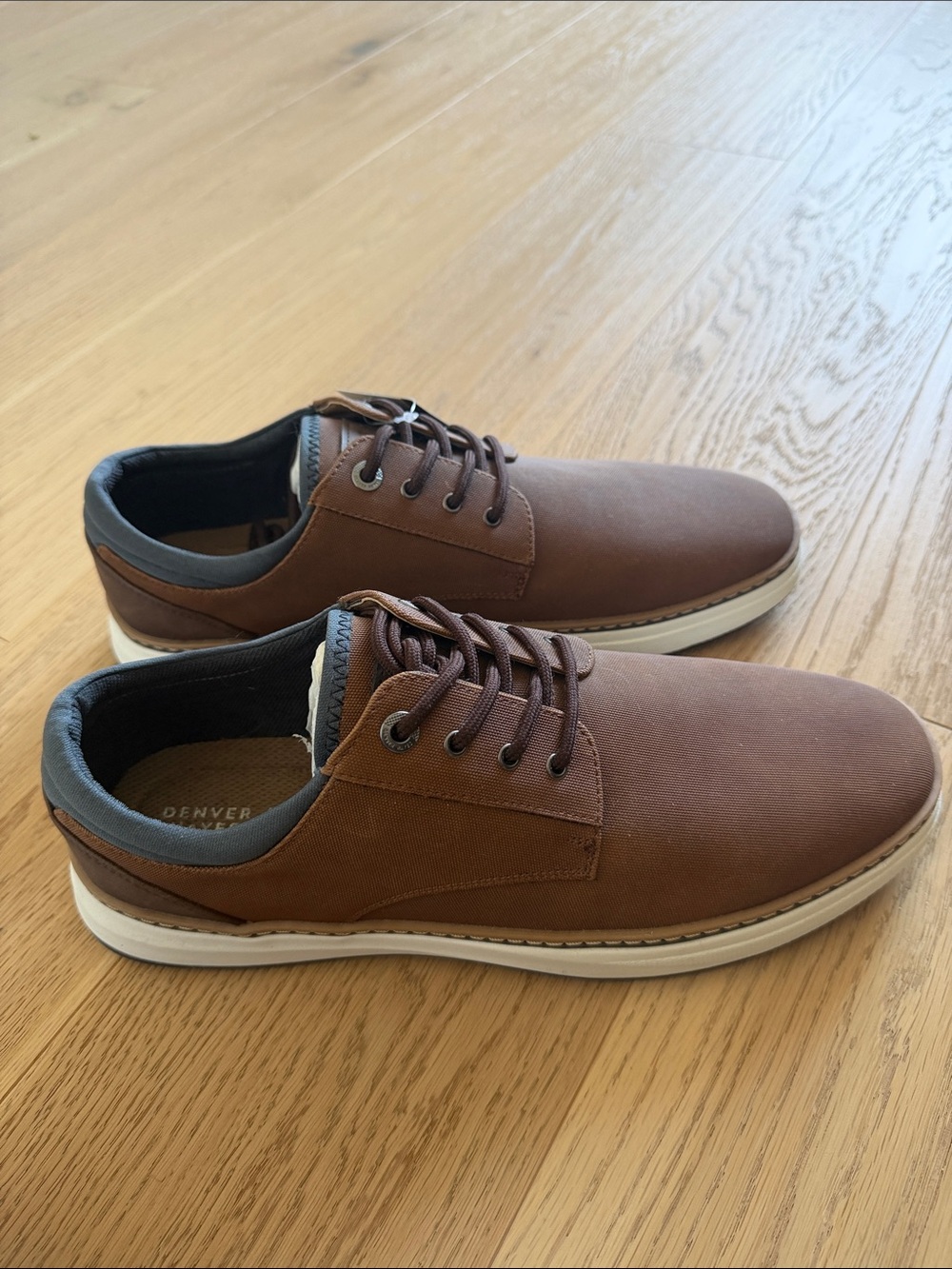 Denver Hayes Brown Canvas Lace-Up Casual Sneakers